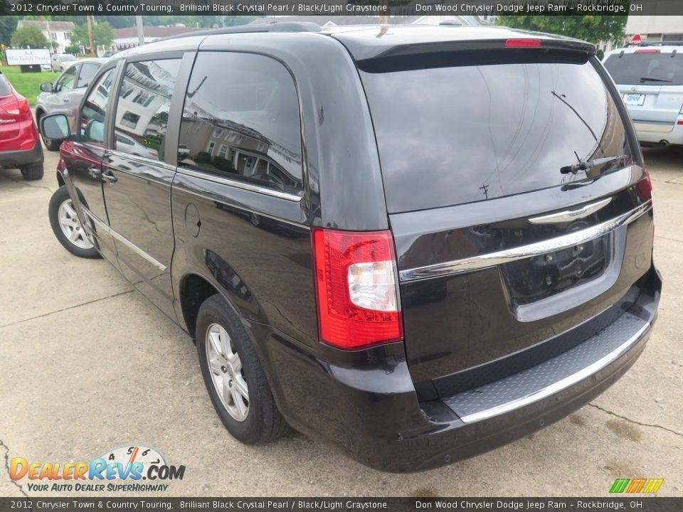 2012 Chrysler Town & Country Touring Brilliant Black Crystal Pearl / Black/Light Graystone Photo #6