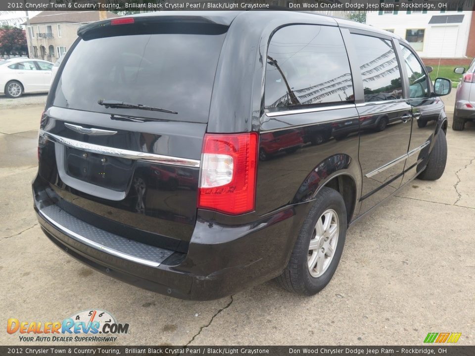 2012 Chrysler Town & Country Touring Brilliant Black Crystal Pearl / Black/Light Graystone Photo #8
