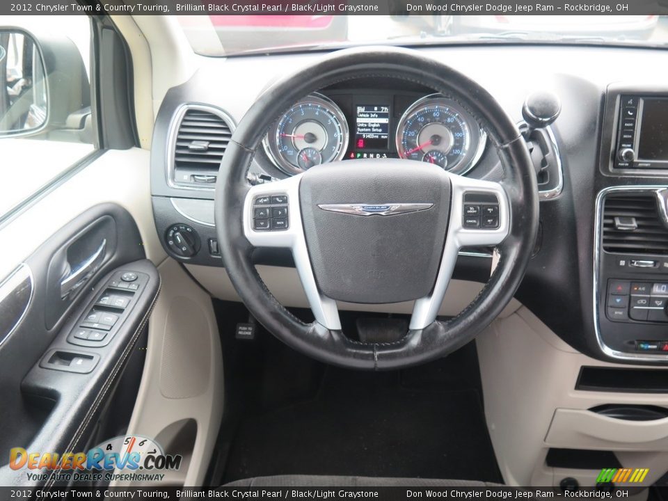 2012 Chrysler Town & Country Touring Brilliant Black Crystal Pearl / Black/Light Graystone Photo #10