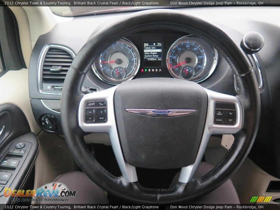 2012 Chrysler Town & Country Touring Brilliant Black Crystal Pearl / Black/Light Graystone Photo #12