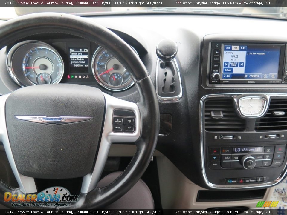 2012 Chrysler Town & Country Touring Brilliant Black Crystal Pearl / Black/Light Graystone Photo #13