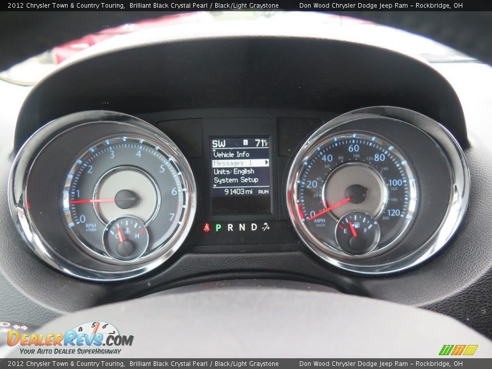 2012 Chrysler Town & Country Touring Brilliant Black Crystal Pearl / Black/Light Graystone Photo #14