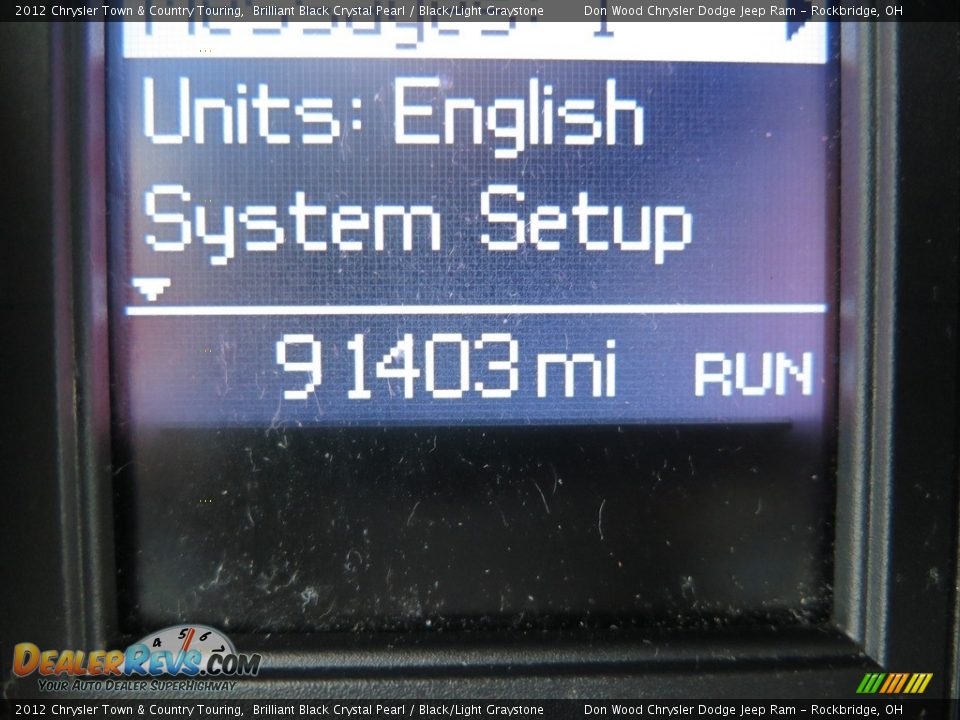 2012 Chrysler Town & Country Touring Brilliant Black Crystal Pearl / Black/Light Graystone Photo #15