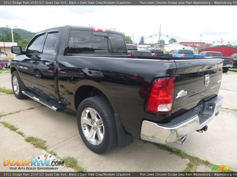 2012 Dodge Ram 1500 SLT Quad Cab 4x4 Black / Dark Slate Gray/Medium Graystone Photo #3