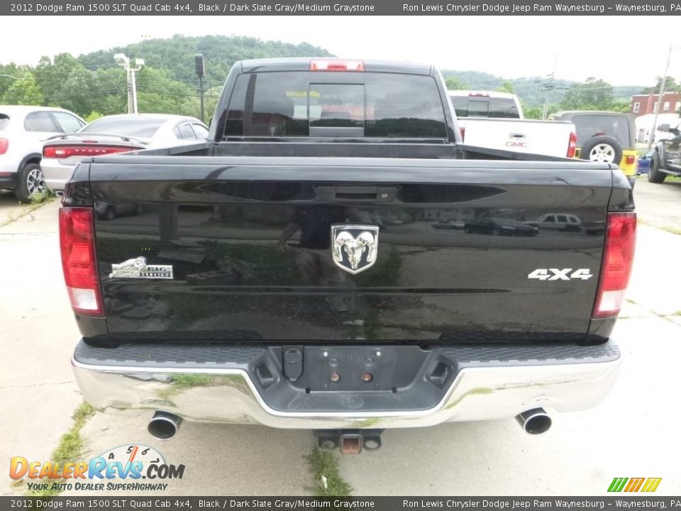 2012 Dodge Ram 1500 SLT Quad Cab 4x4 Black / Dark Slate Gray/Medium Graystone Photo #4