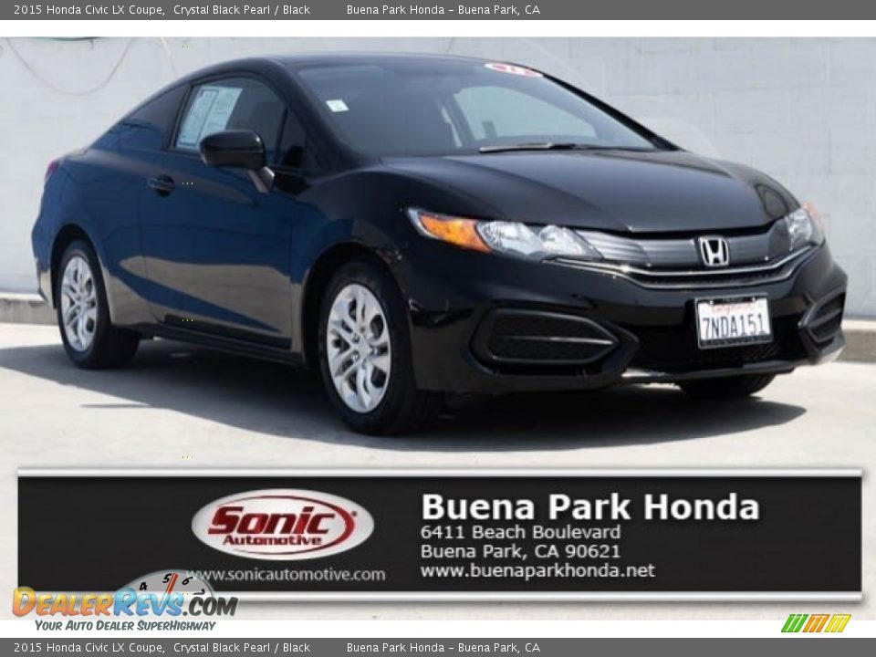 2015 Honda Civic LX Coupe Crystal Black Pearl / Black Photo #1