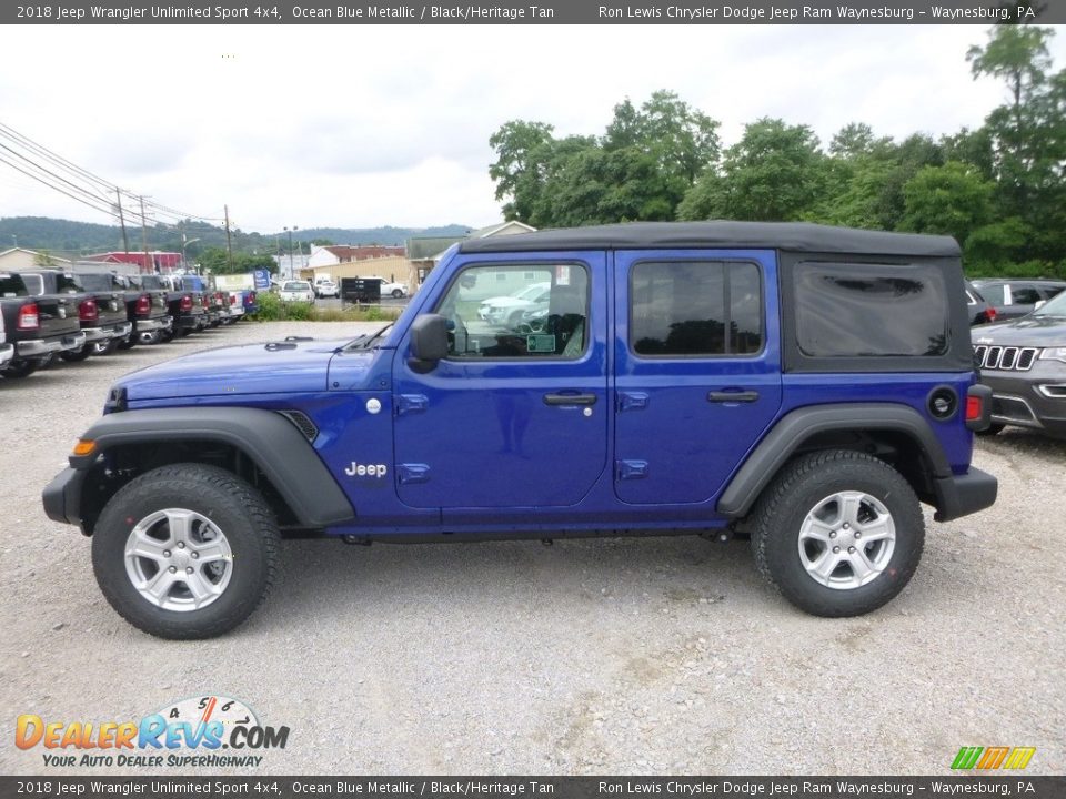 2018 Jeep Wrangler Unlimited Sport 4x4 Ocean Blue Metallic / Black/Heritage Tan Photo #2