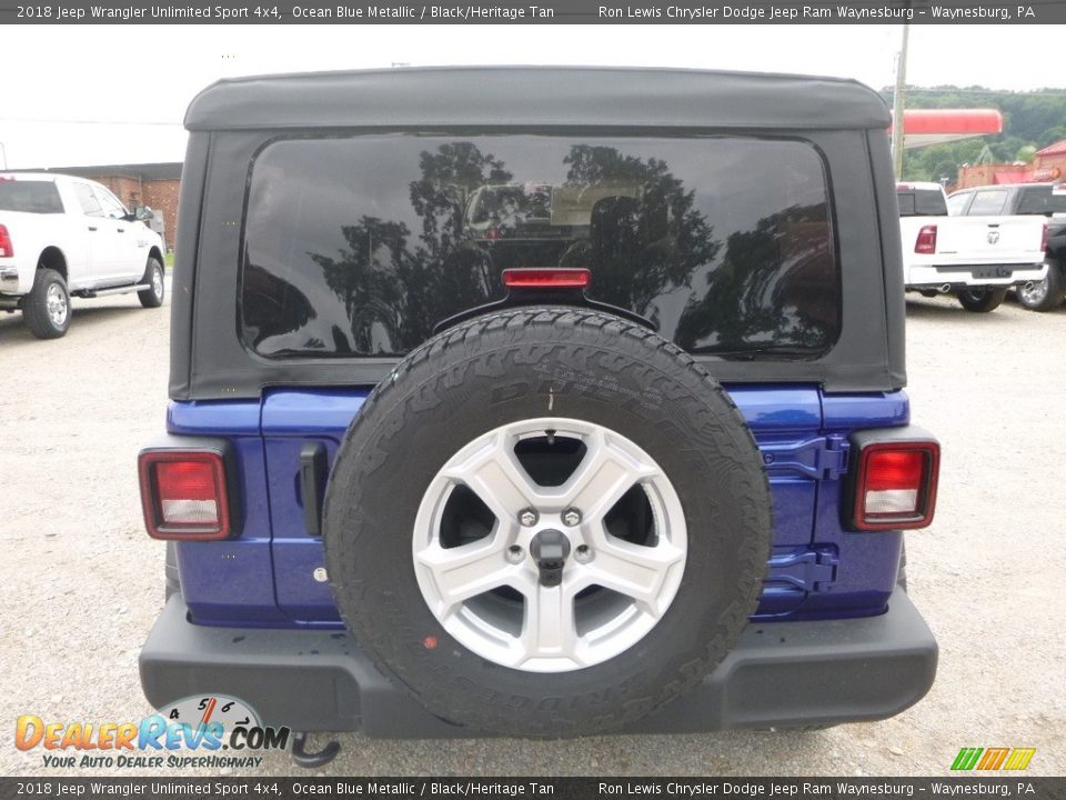 2018 Jeep Wrangler Unlimited Sport 4x4 Ocean Blue Metallic / Black/Heritage Tan Photo #4