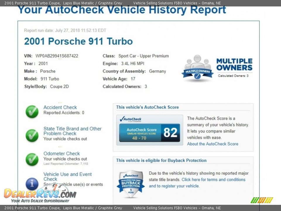 Dealer Info of 2001 Porsche 911 Turbo Coupe Photo #2