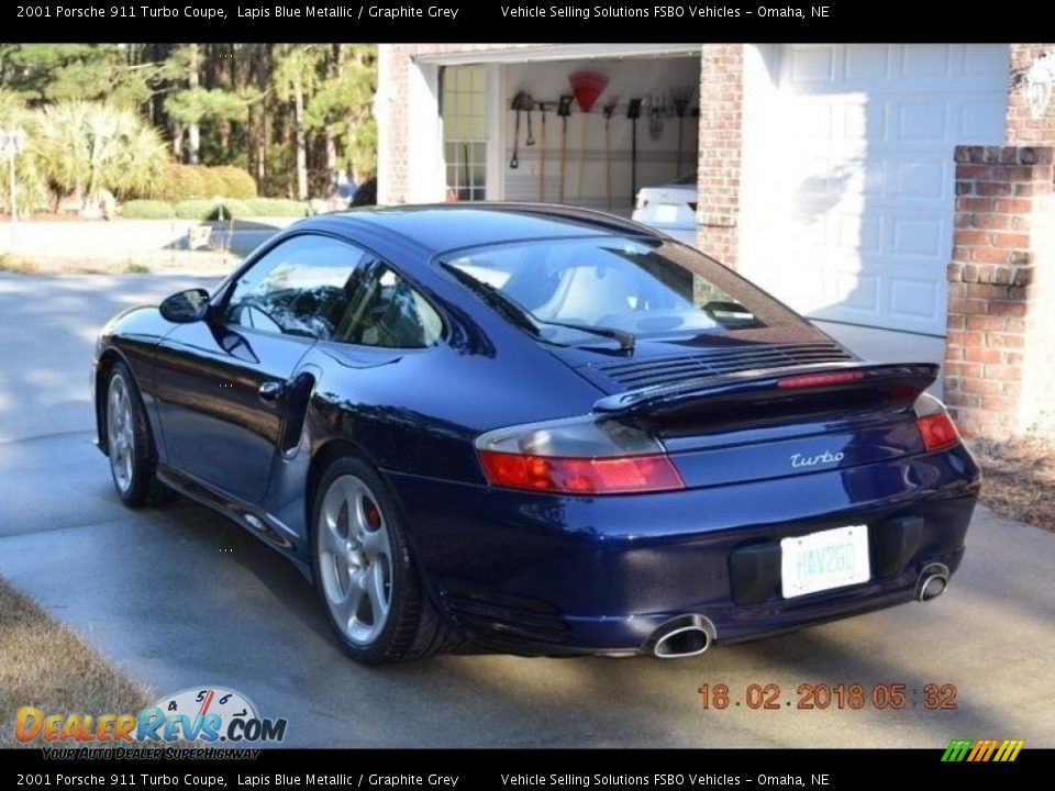 2001 Porsche 911 Turbo Coupe Lapis Blue Metallic / Graphite Grey Photo #3