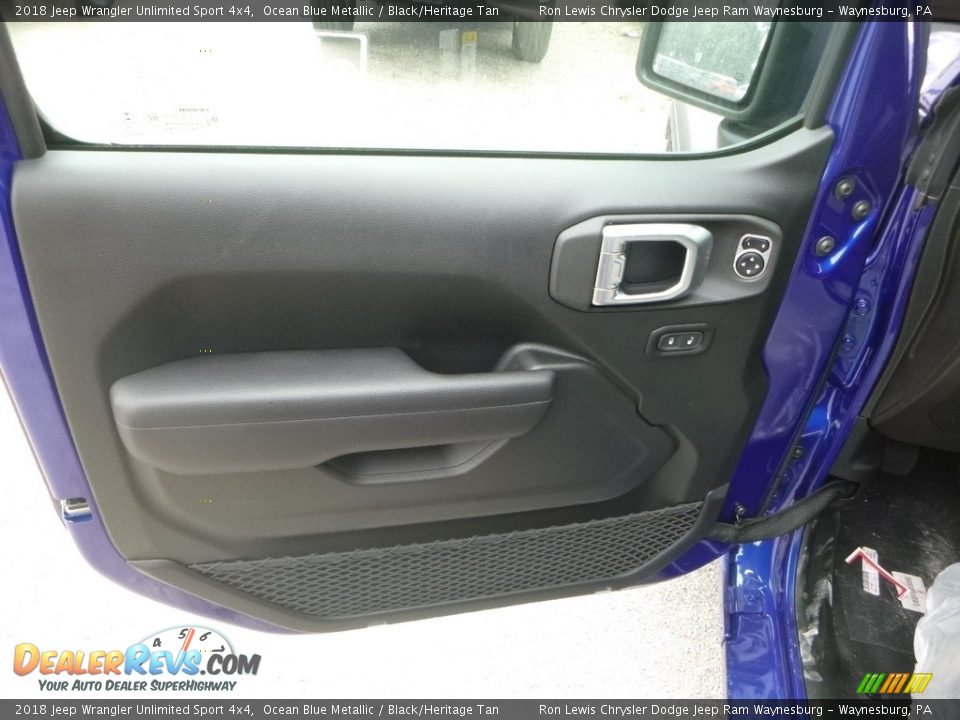 2018 Jeep Wrangler Unlimited Sport 4x4 Ocean Blue Metallic / Black/Heritage Tan Photo #13