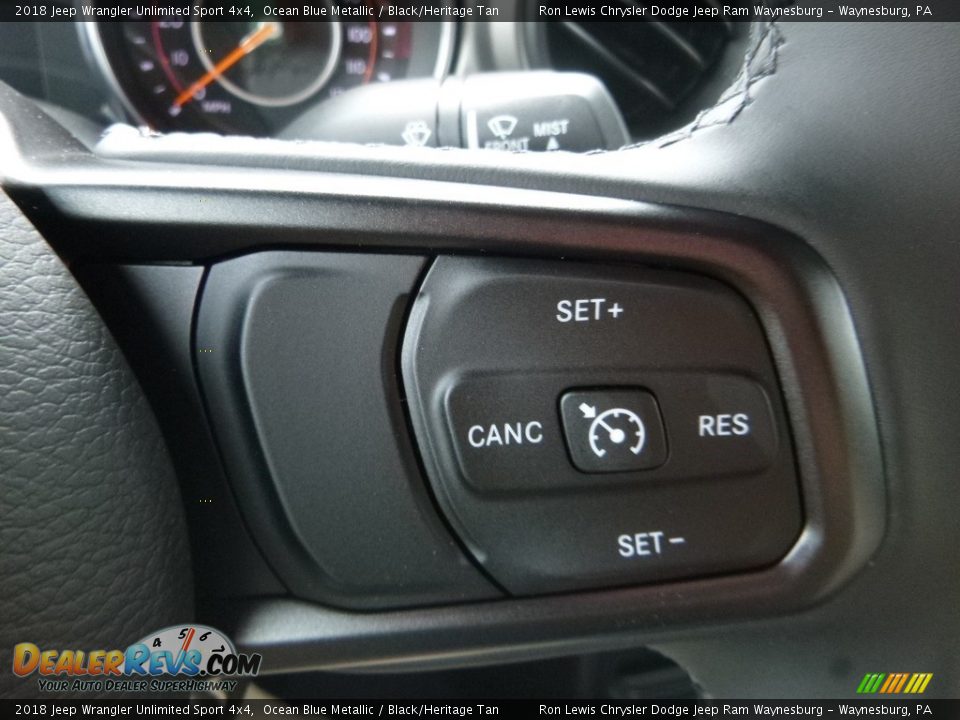 2018 Jeep Wrangler Unlimited Sport 4x4 Ocean Blue Metallic / Black/Heritage Tan Photo #18