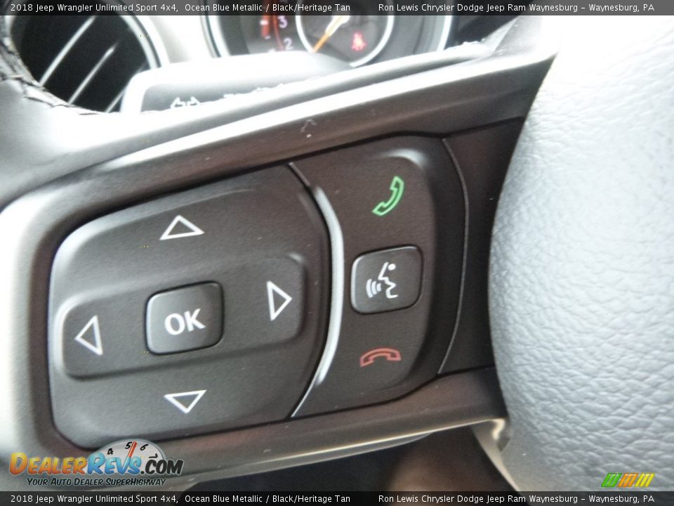 2018 Jeep Wrangler Unlimited Sport 4x4 Ocean Blue Metallic / Black/Heritage Tan Photo #19