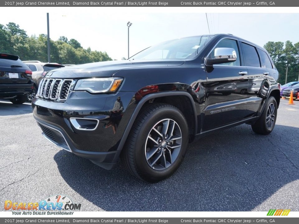 2017 Jeep Grand Cherokee Limited Diamond Black Crystal Pearl / Black/Light Frost Beige Photo #3