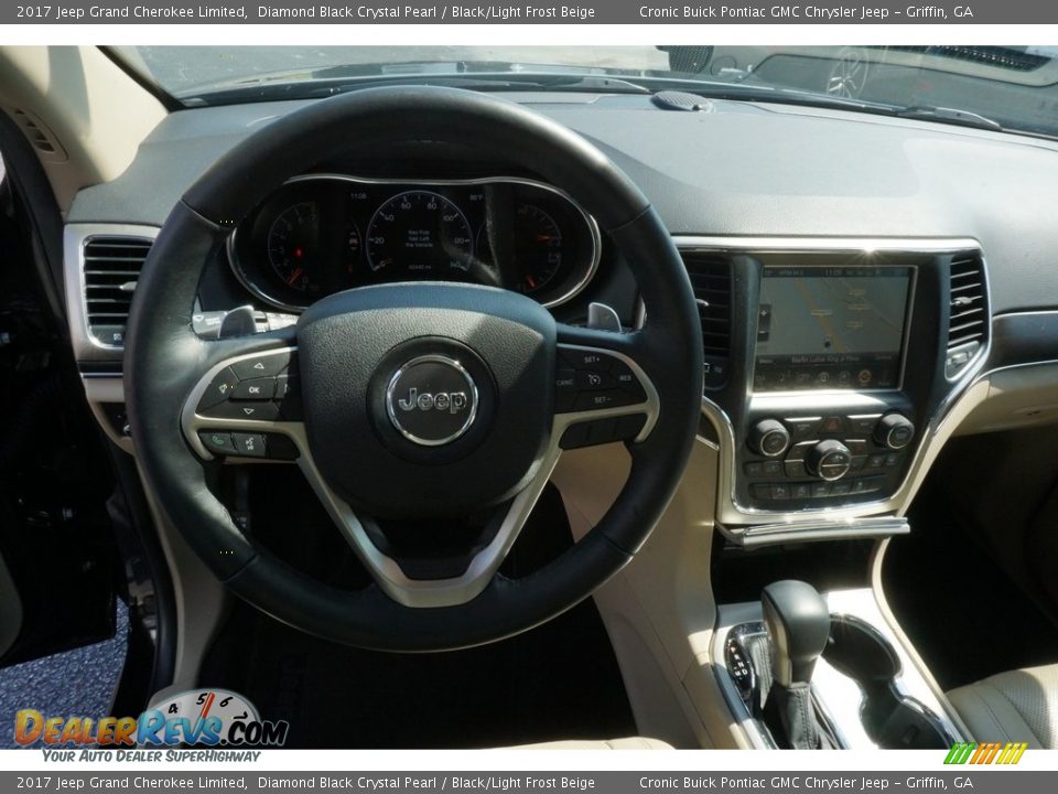 2017 Jeep Grand Cherokee Limited Diamond Black Crystal Pearl / Black/Light Frost Beige Photo #5