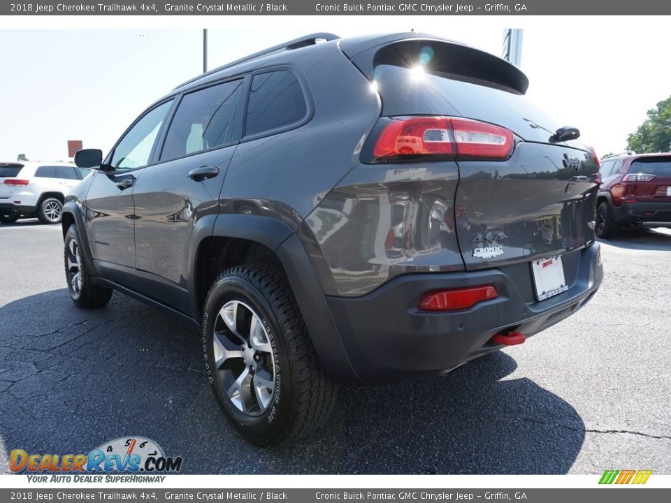 2018 Jeep Cherokee Trailhawk 4x4 Granite Crystal Metallic / Black Photo #16