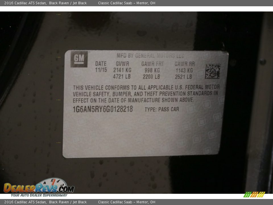2016 Cadillac ATS Sedan Black Raven / Jet Black Photo #30