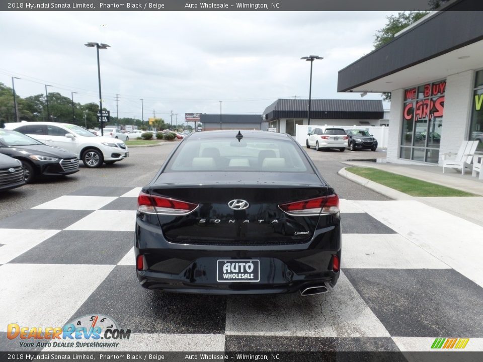2018 Hyundai Sonata Limited Phantom Black / Beige Photo #4
