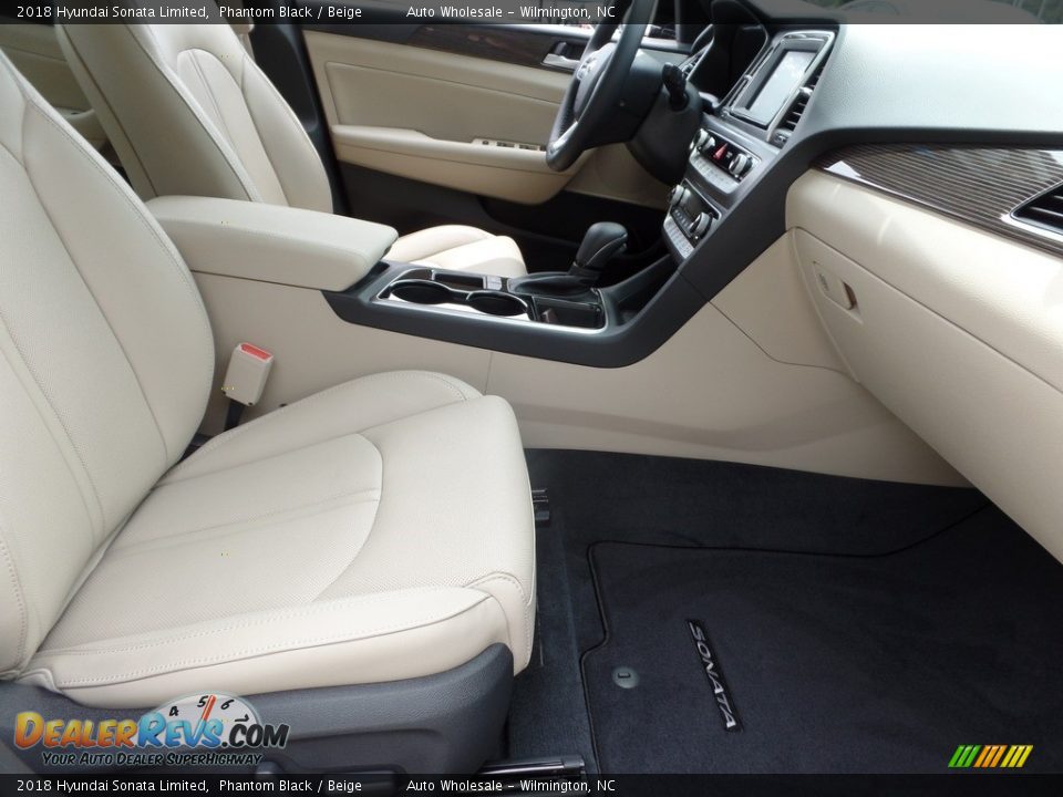 2018 Hyundai Sonata Limited Phantom Black / Beige Photo #14