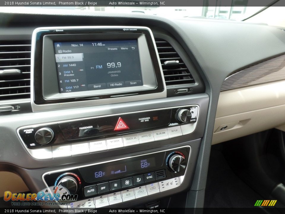 2018 Hyundai Sonata Limited Phantom Black / Beige Photo #18