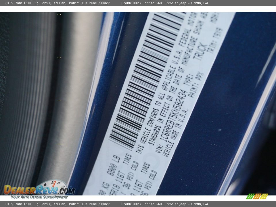 2019 Ram 1500 Big Horn Quad Cab Patriot Blue Pearl / Black Photo #16