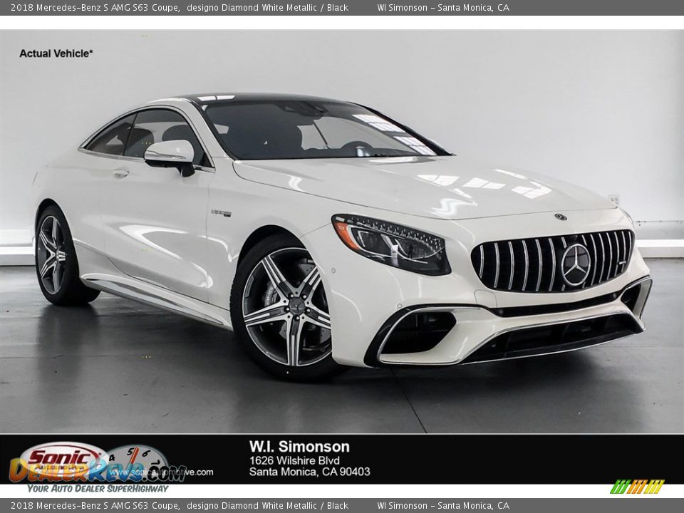 2018 Mercedes-Benz S AMG S63 Coupe designo Diamond White Metallic / Black Photo #1