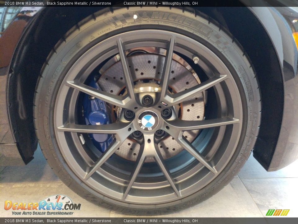 2018 BMW M3 Sedan Black Sapphire Metallic / Silverstone Photo #5