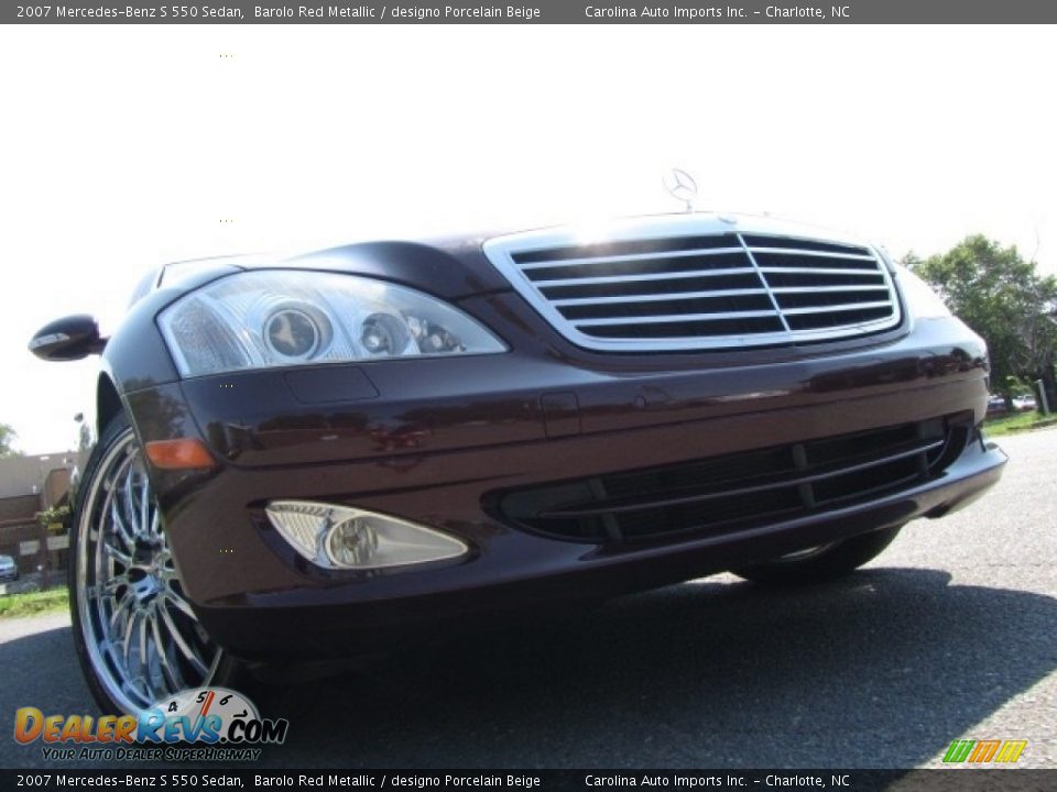 2007 Mercedes-Benz S 550 Sedan Barolo Red Metallic / designo Porcelain Beige Photo #1