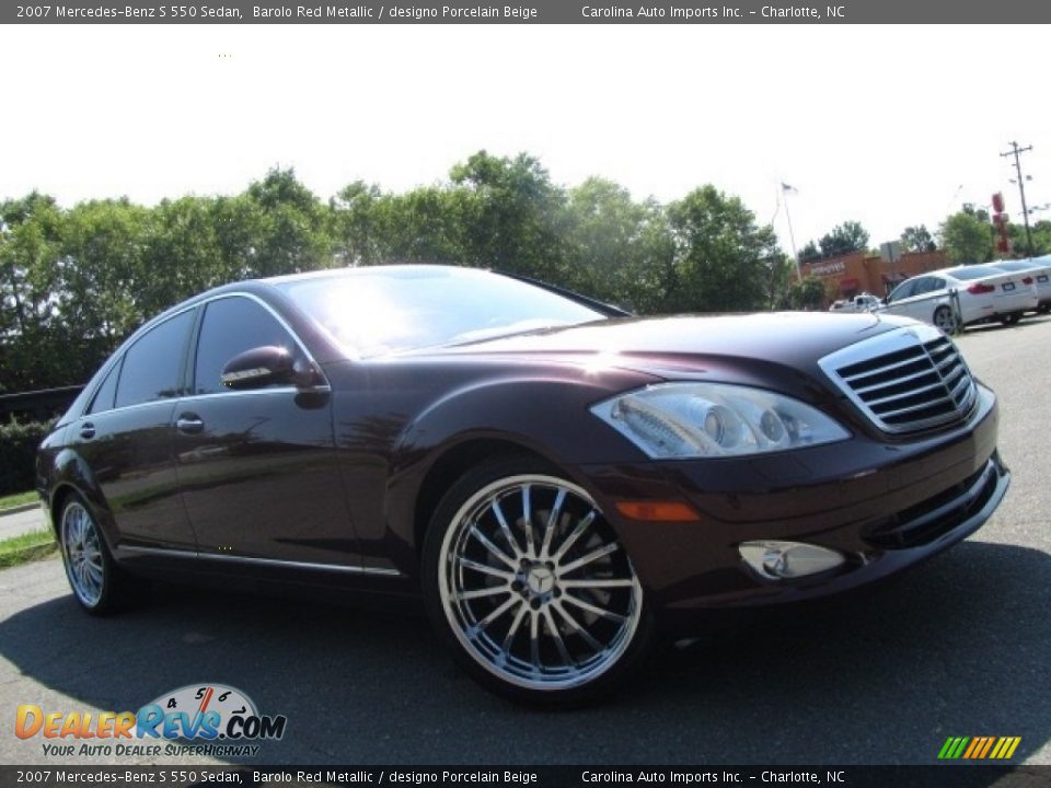 2007 Mercedes-Benz S 550 Sedan Barolo Red Metallic / designo Porcelain Beige Photo #2