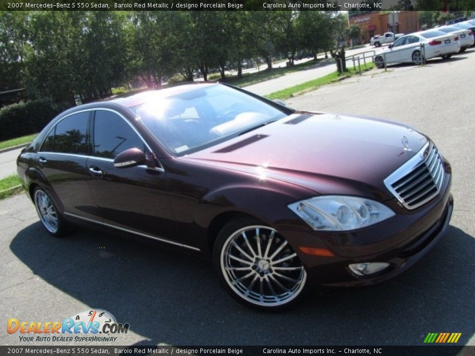 2007 Mercedes-Benz S 550 Sedan Barolo Red Metallic / designo Porcelain Beige Photo #3
