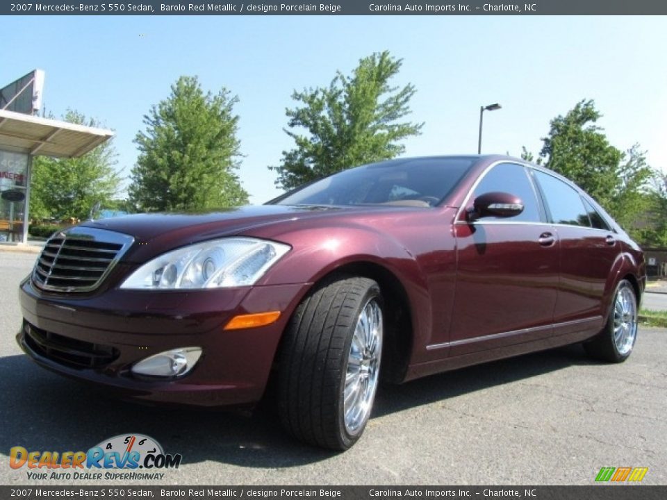 2007 Mercedes-Benz S 550 Sedan Barolo Red Metallic / designo Porcelain Beige Photo #6