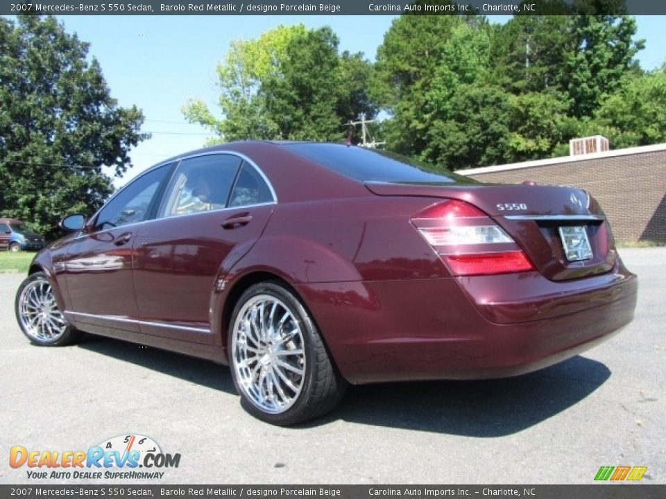 2007 Mercedes-Benz S 550 Sedan Barolo Red Metallic / designo Porcelain Beige Photo #8