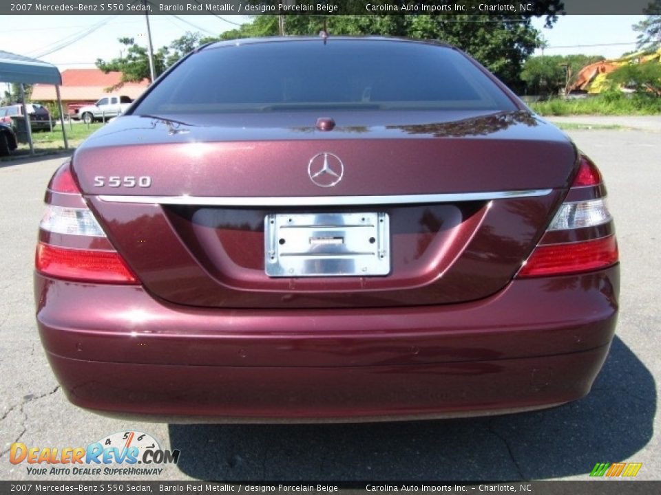 2007 Mercedes-Benz S 550 Sedan Barolo Red Metallic / designo Porcelain Beige Photo #9