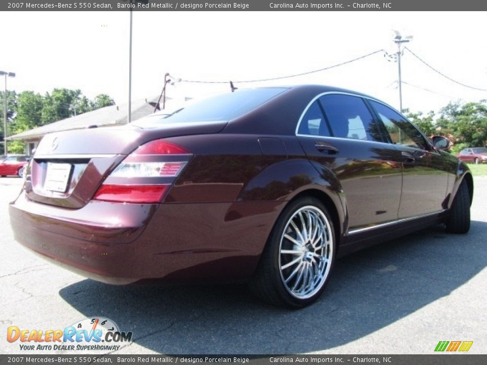 2007 Mercedes-Benz S 550 Sedan Barolo Red Metallic / designo Porcelain Beige Photo #10