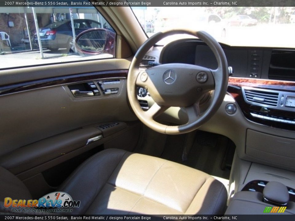 2007 Mercedes-Benz S 550 Sedan Barolo Red Metallic / designo Porcelain Beige Photo #12