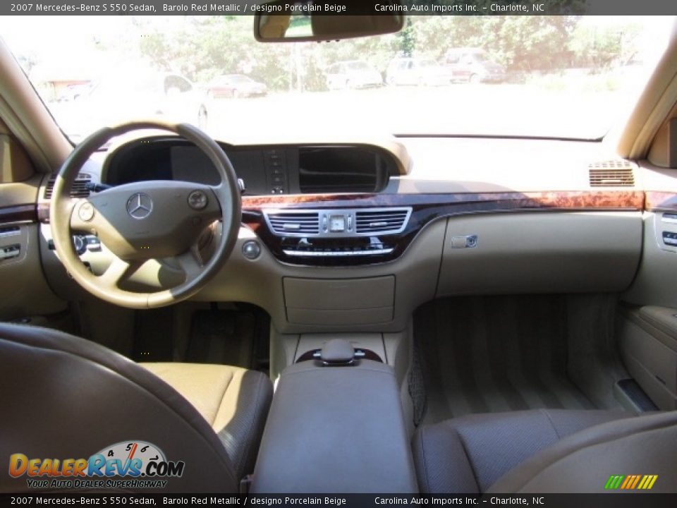2007 Mercedes-Benz S 550 Sedan Barolo Red Metallic / designo Porcelain Beige Photo #13