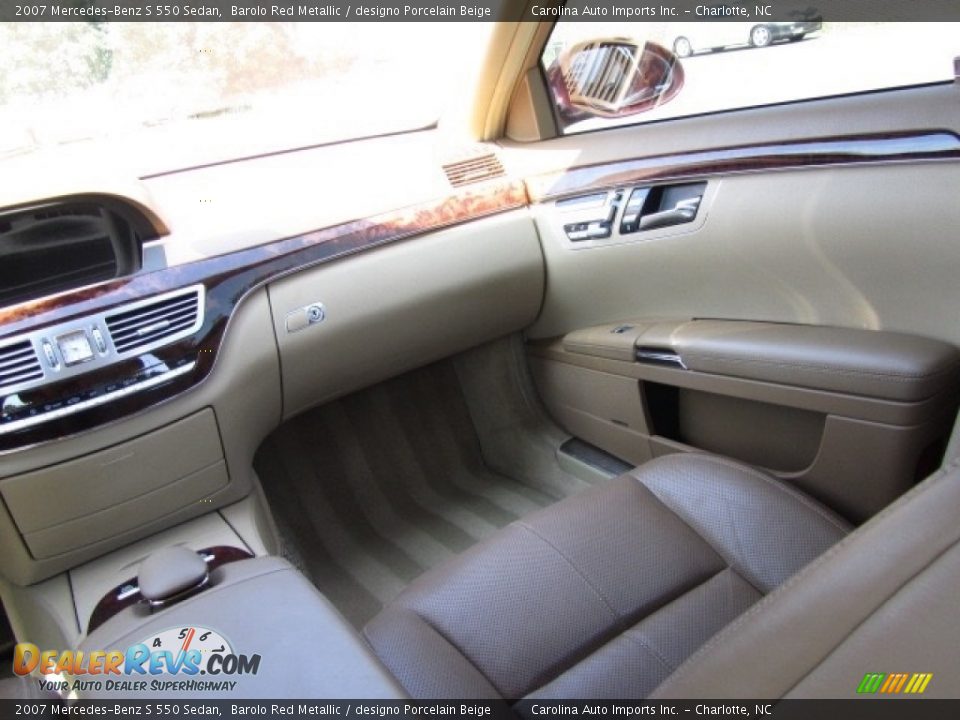 2007 Mercedes-Benz S 550 Sedan Barolo Red Metallic / designo Porcelain Beige Photo #14