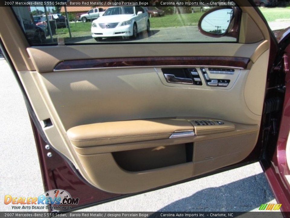 2007 Mercedes-Benz S 550 Sedan Barolo Red Metallic / designo Porcelain Beige Photo #17