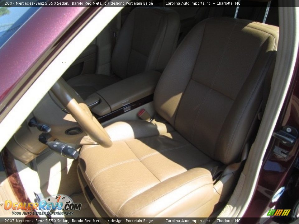 2007 Mercedes-Benz S 550 Sedan Barolo Red Metallic / designo Porcelain Beige Photo #18