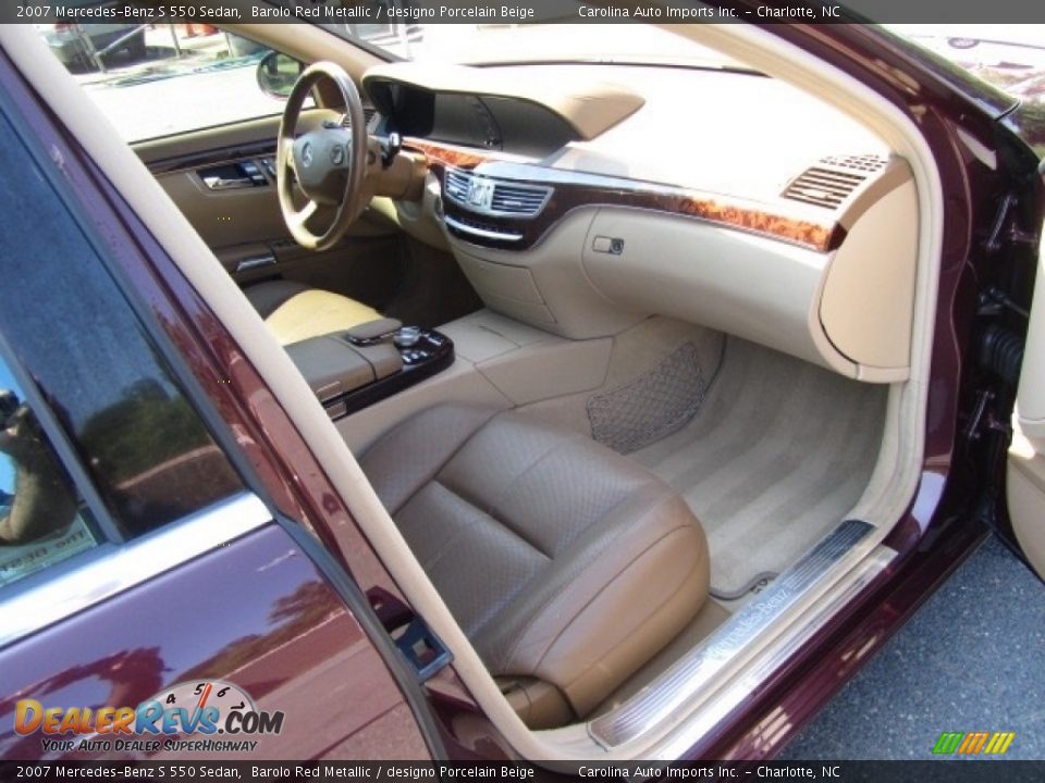 2007 Mercedes-Benz S 550 Sedan Barolo Red Metallic / designo Porcelain Beige Photo #21