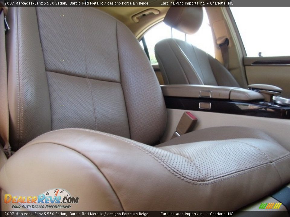 2007 Mercedes-Benz S 550 Sedan Barolo Red Metallic / designo Porcelain Beige Photo #22
