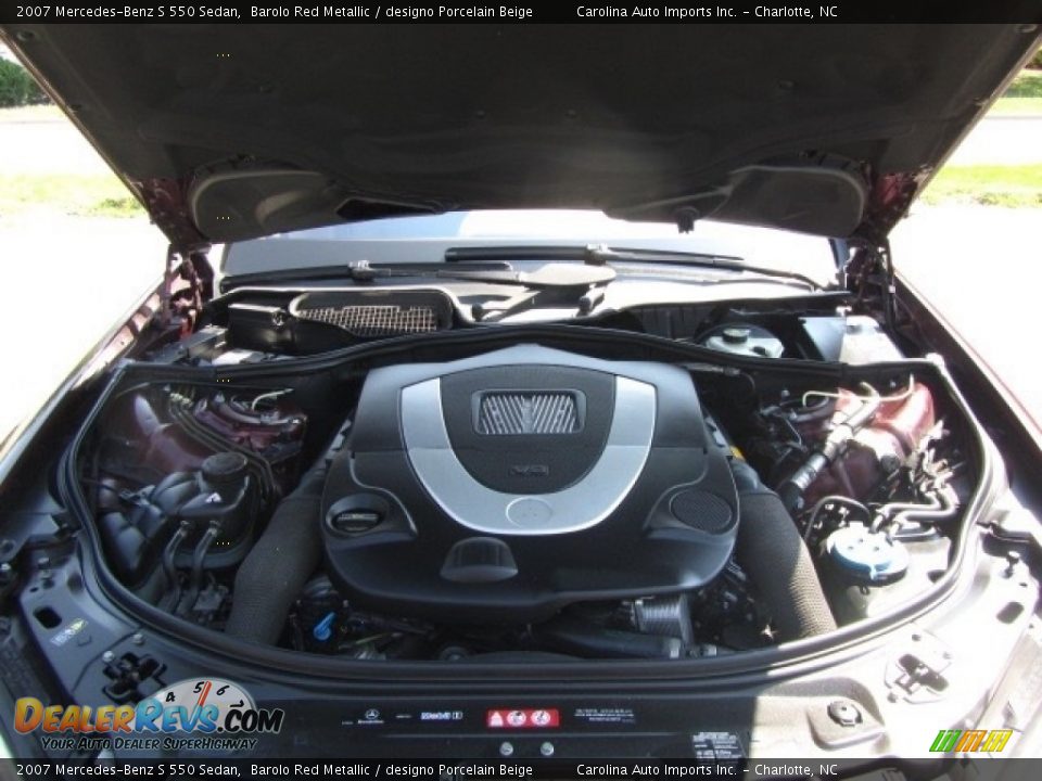 2007 Mercedes-Benz S 550 Sedan Barolo Red Metallic / designo Porcelain Beige Photo #25