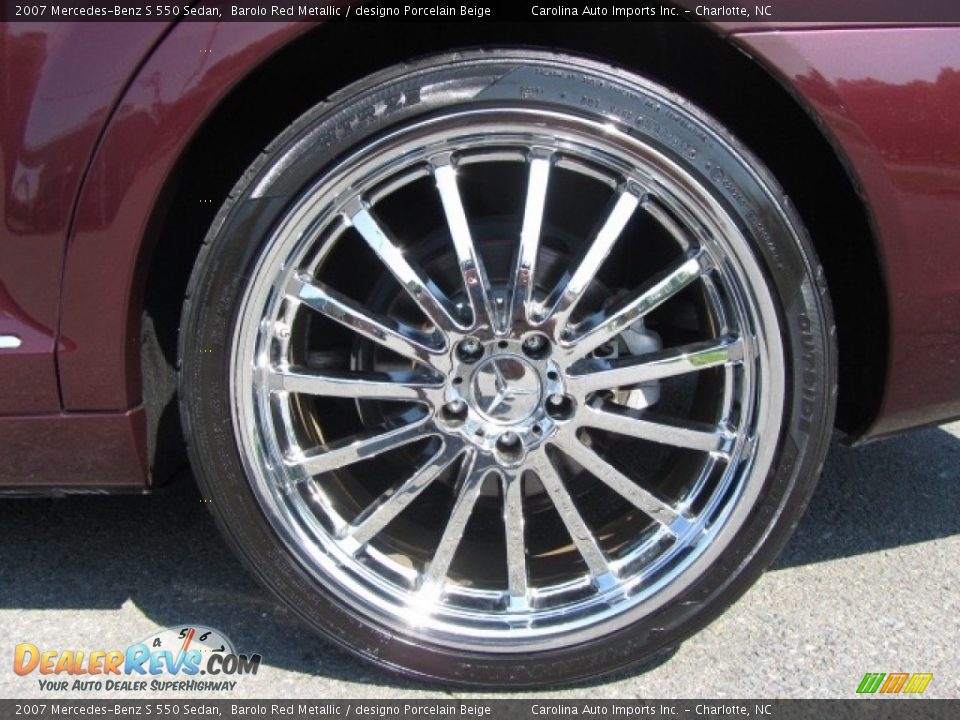 2007 Mercedes-Benz S 550 Sedan Barolo Red Metallic / designo Porcelain Beige Photo #26