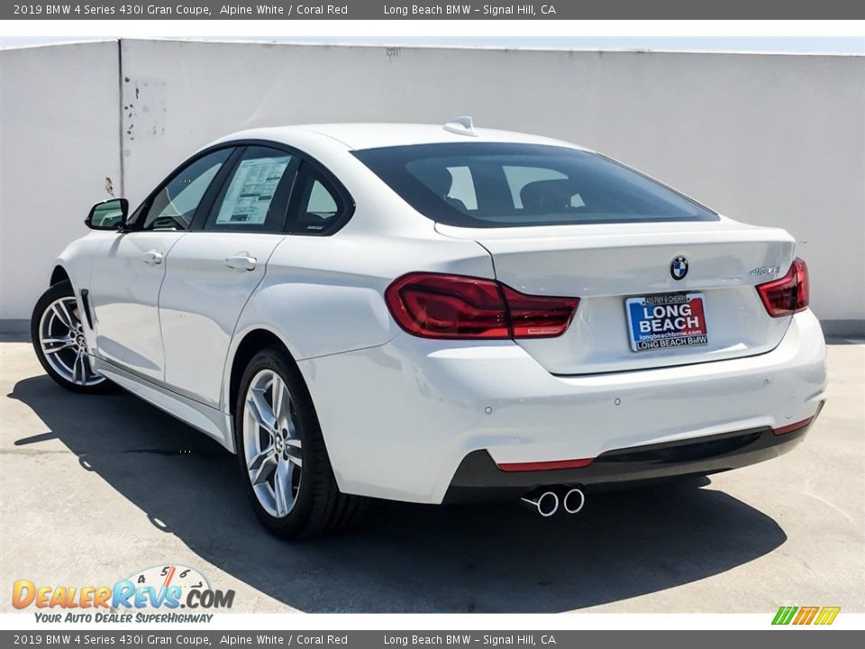 2019 BMW 4 Series 430i Gran Coupe Alpine White / Coral Red Photo #3