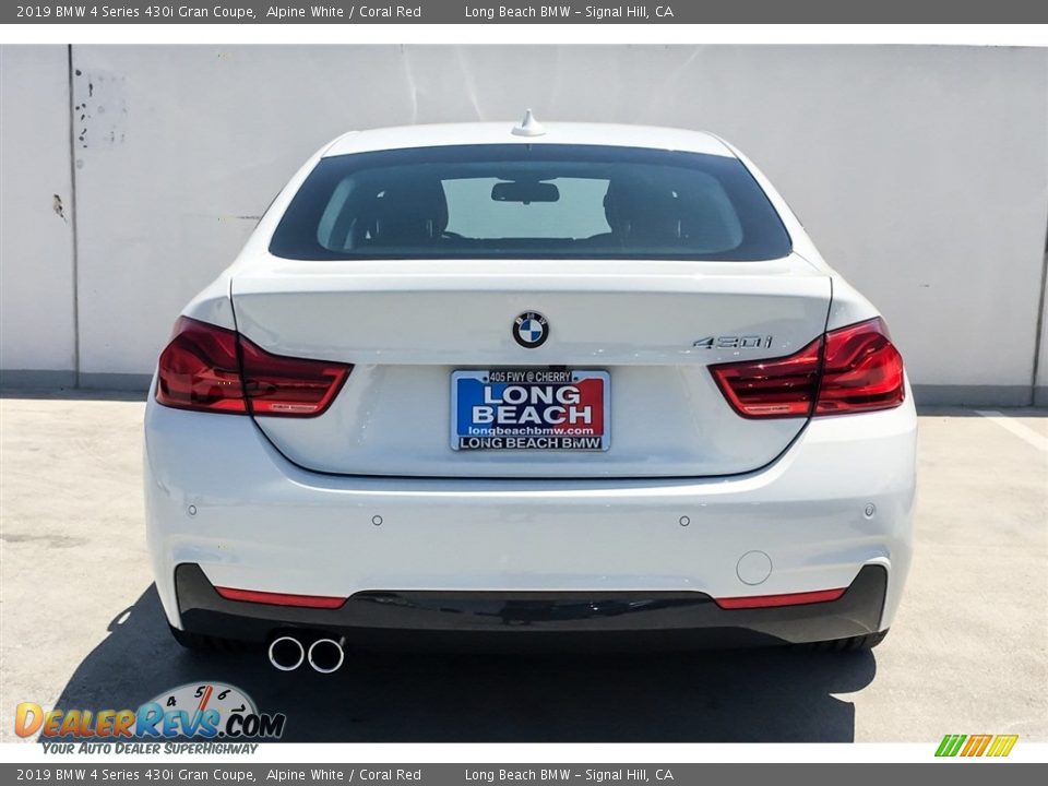 2019 BMW 4 Series 430i Gran Coupe Alpine White / Coral Red Photo #4