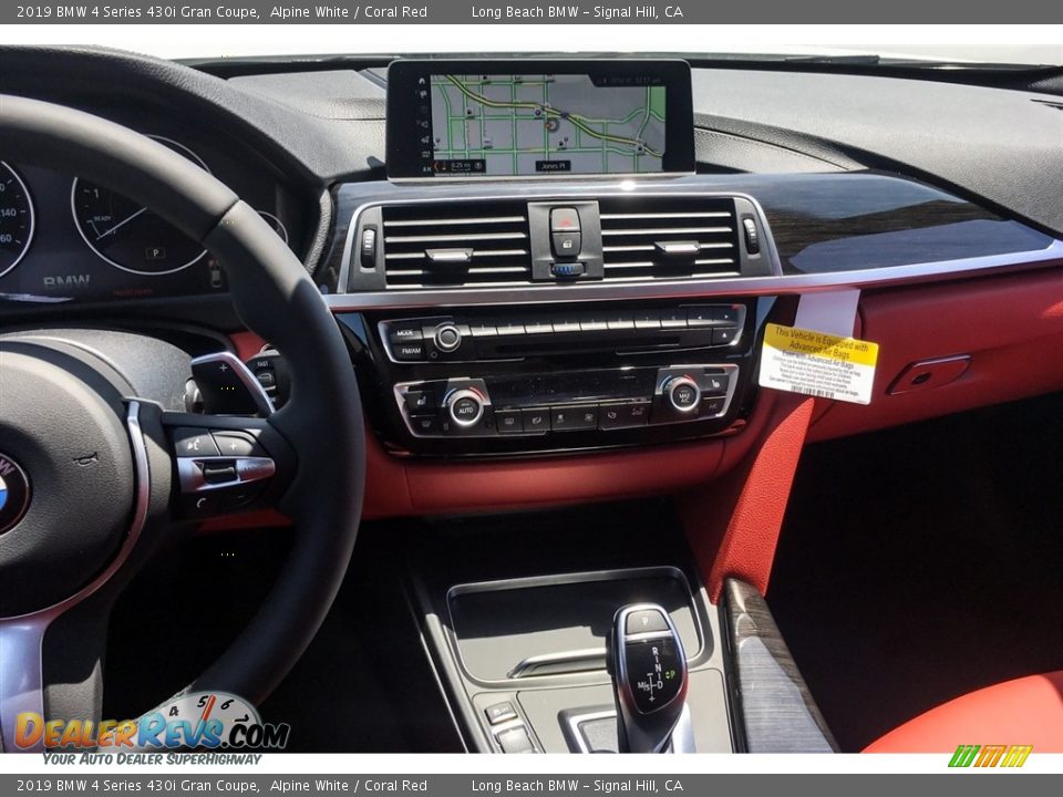 2019 BMW 4 Series 430i Gran Coupe Alpine White / Coral Red Photo #6