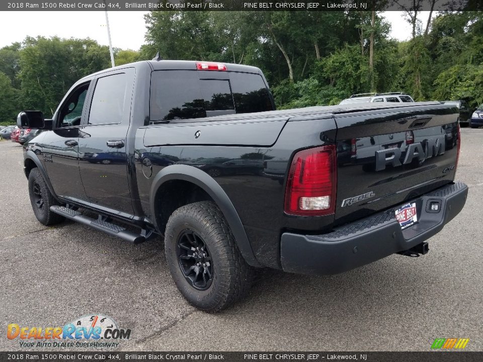 2018 Ram 1500 Rebel Crew Cab 4x4 Brilliant Black Crystal Pearl / Black Photo #2