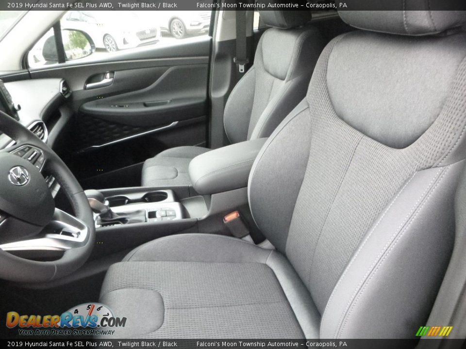 Black Interior - 2019 Hyundai Santa Fe SEL Plus AWD Photo #10