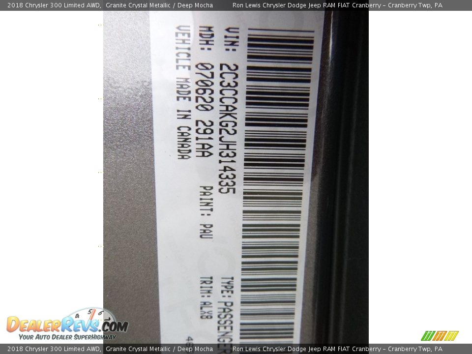 2018 Chrysler 300 Limited AWD Granite Crystal Metallic / Deep Mocha Photo #15