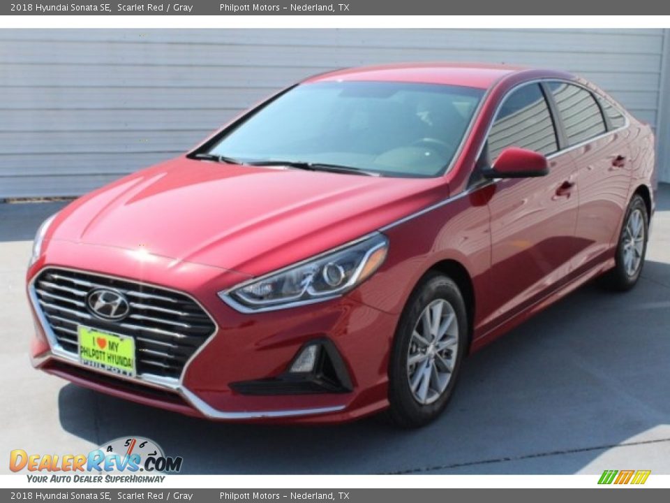 2018 Hyundai Sonata SE Scarlet Red / Gray Photo #3